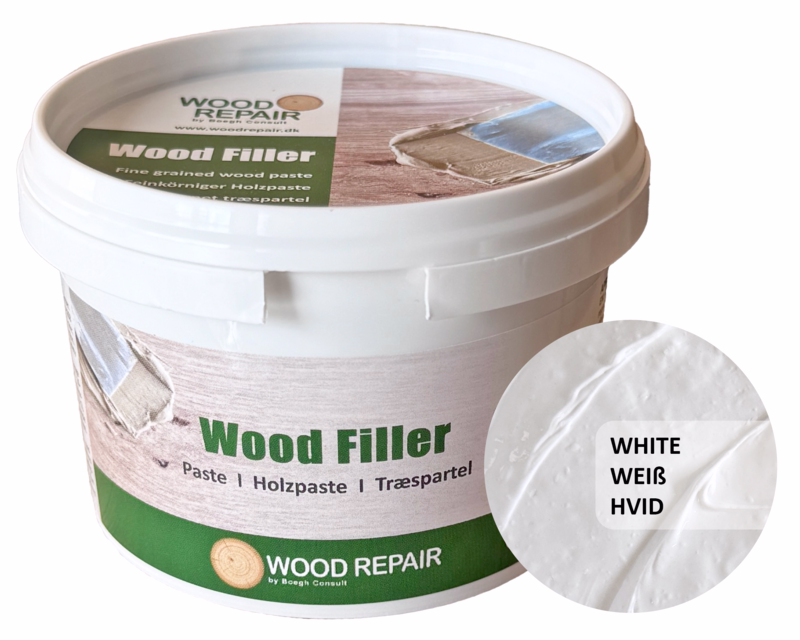 Spartelmasse Wood Filler Hvid, 400g