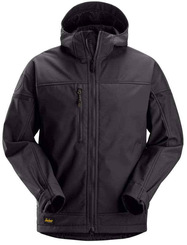 Softshell jakke m/hætte 1226 Sort/sort, str. L
