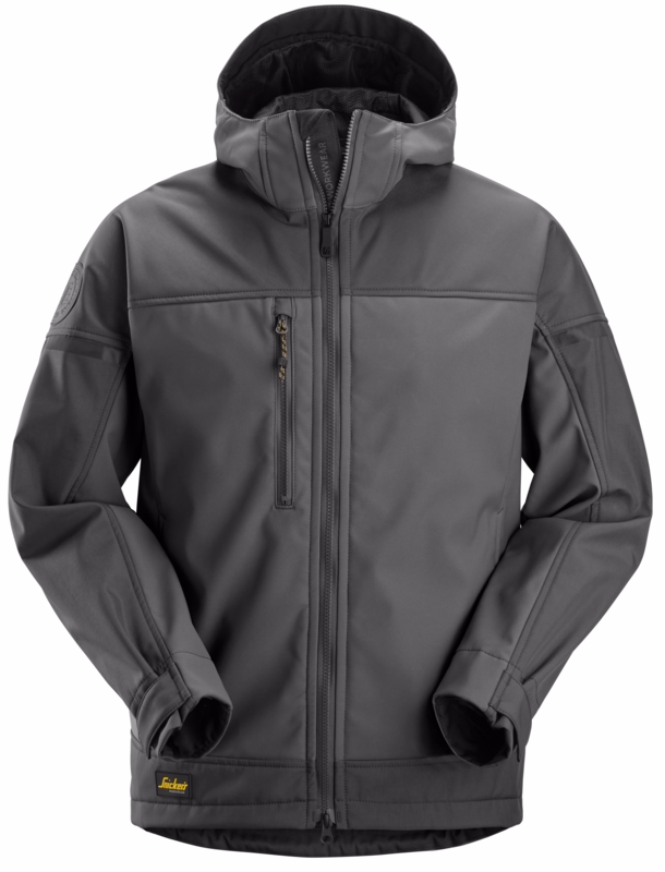 Softshell jakke m/hæt 1226 Steel grey/DK steel grey, str. L