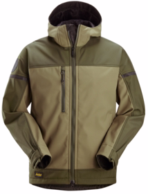 Snickers - Softshell jakke m/hætte 1226 Khaki grøn