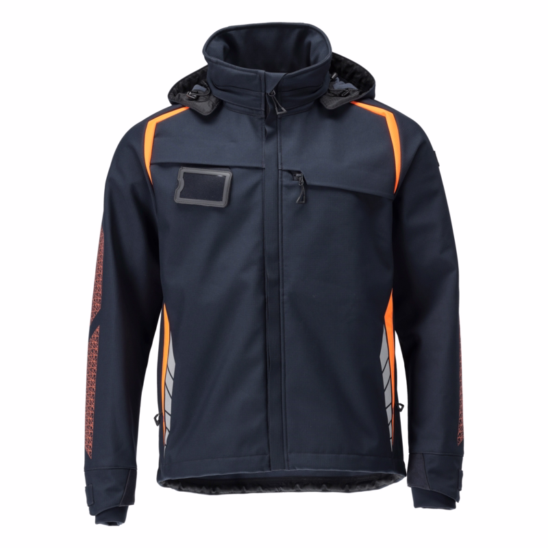 Softshell jakke 23002 Marine/Hi-vis orange, str. M