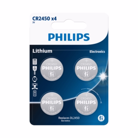 Philips - Batteri lithium CR2450 3V, pak á 4 stk
