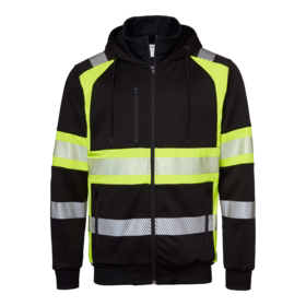 Top swede - Hættesweat 1001889 Sort/Hi-vis gul