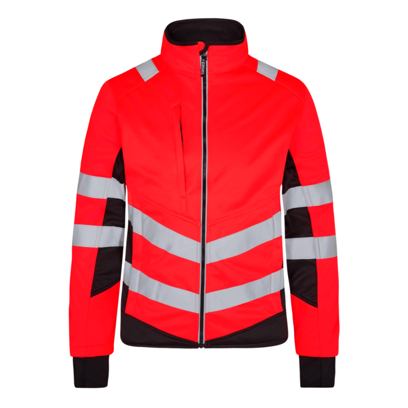 Softshelljakke 1158 Hi-vis Rød/sort, str. 4XL