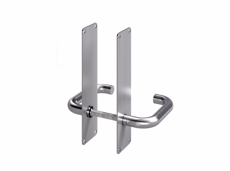 Dørgreb RS Ø18 mm U-form m/skilte 215x55 glat "EN179"