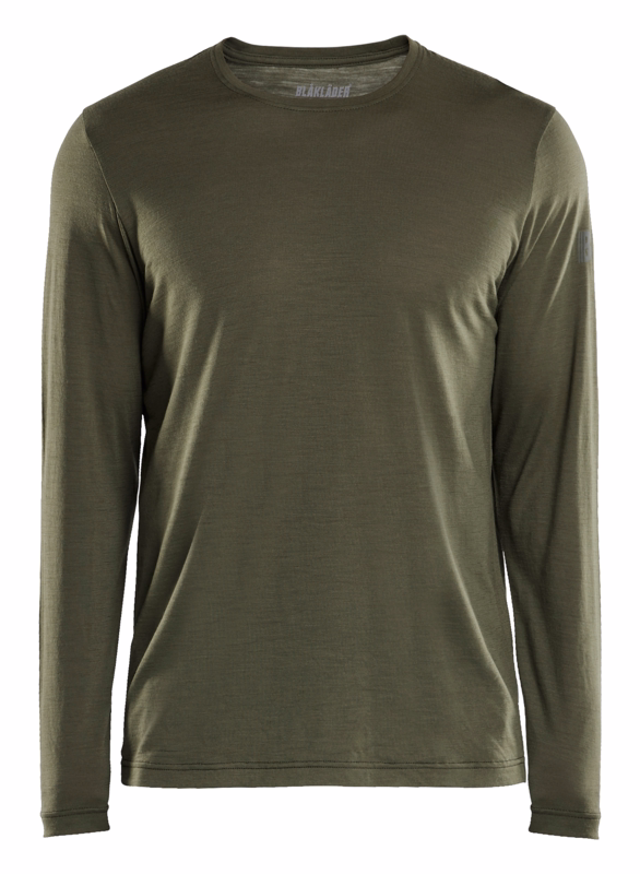 T-shirt Merinould L/Æ 3538 Skovgrøn , str. 4XL