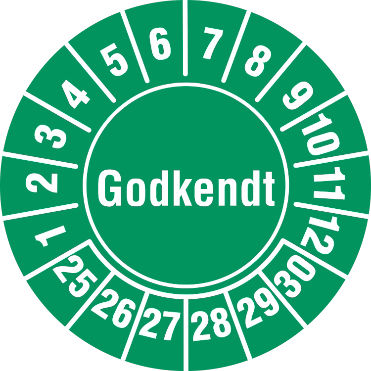 Kalibreringsmærke Ø30mm Grøn, 10 stk