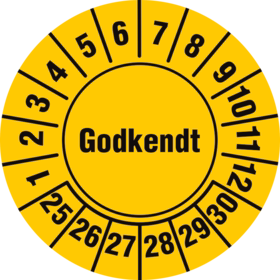  - Kalibreringsmærke Ø30mm Gul, 10 stk