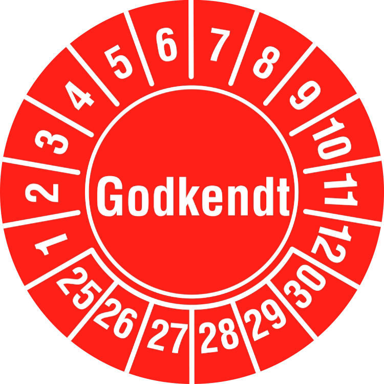 Kalibreringsmærke Ø30mm Rød, 10 stk