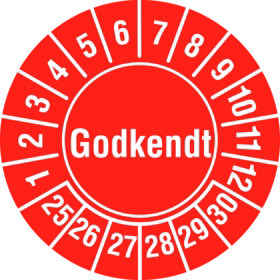  - Kalibreringsmærke Ø30mm Rød, 10 stk