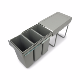   - Affaldssystem grå t/skab 3 x 10 L