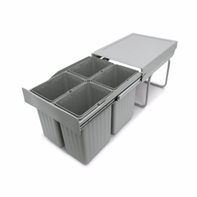   - Affaldssystem grå t/skab 4 x 7,5 L