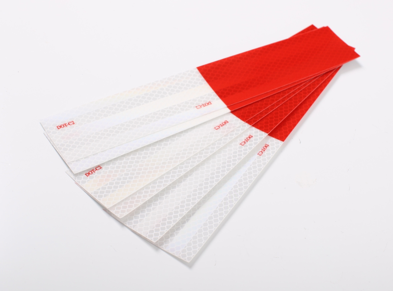 Reflektionstape rød/hvid 10 lag PC Micro 30x5 cm
