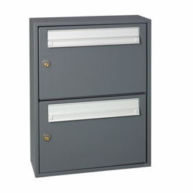 Renz - Postkasse 784  1-sektion á 2 rum, Uden lås Grå RAL7012S