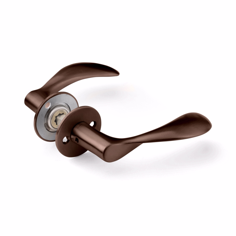 Dørgreb PVD Bronze Arne Jacobsen m/massiv roset CC30mm AJ111