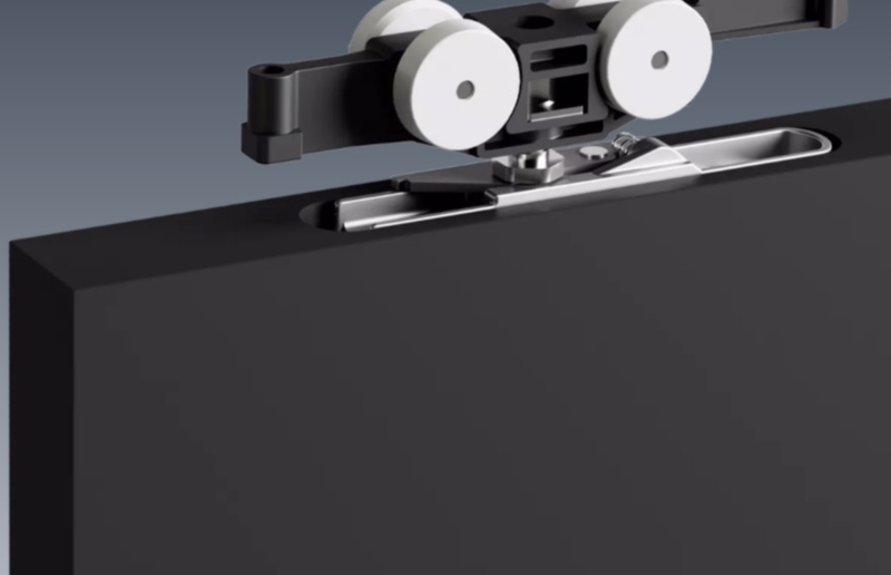 Beslagsæt lav t/skydedør 80 Kg m/dæmper, Naval