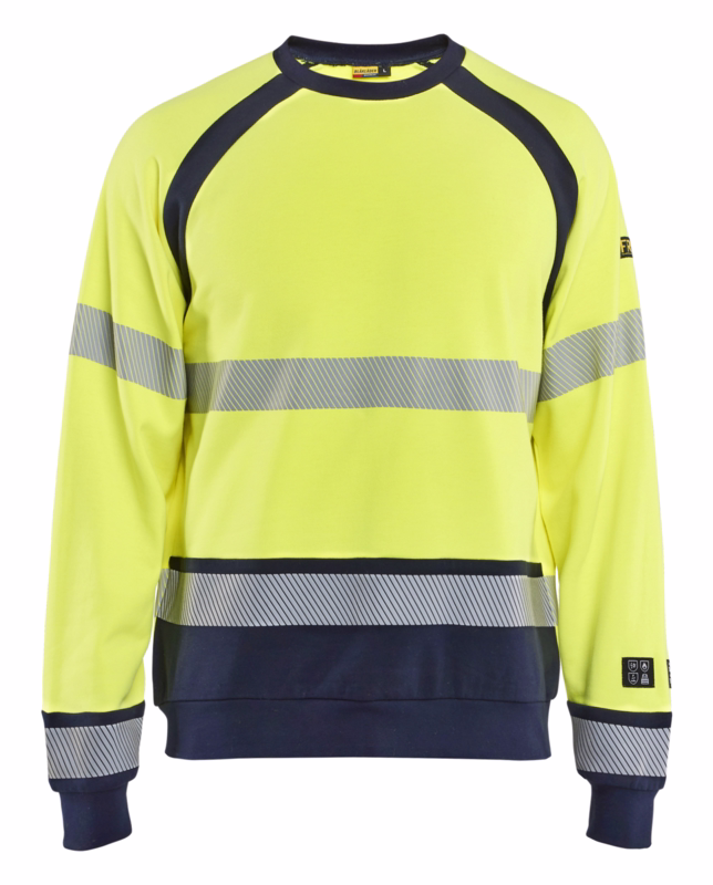 Sweatshirt Inherent 3088 Hi-vis Gul/marineblå, str. XS