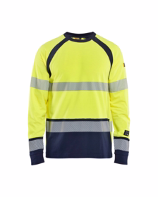 Blåkläder - T-shirt L/Æ Inherent 3436 Hi-vis Gul/marineblå