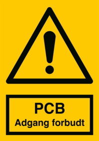 OS - Skilt ”PCB adgang forbudt” gul