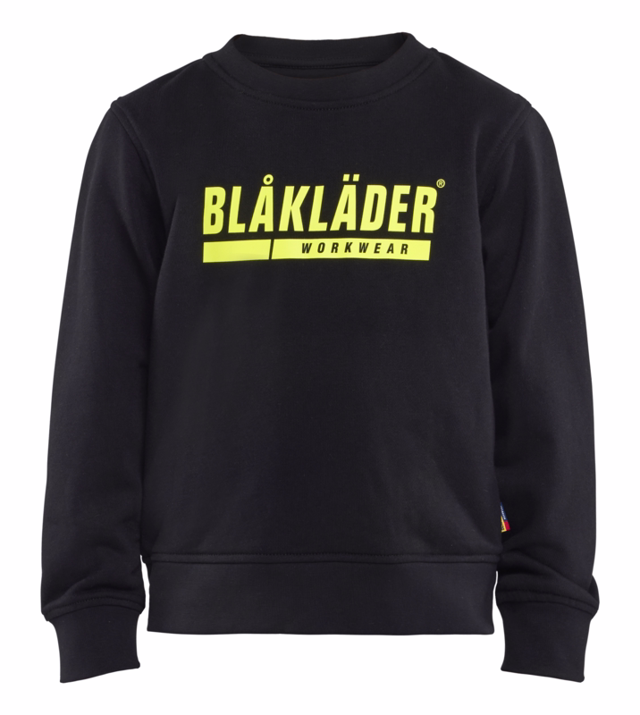 Sweatshirt Børn 5205 Sort/Hi-vis gul, str. 110/116
