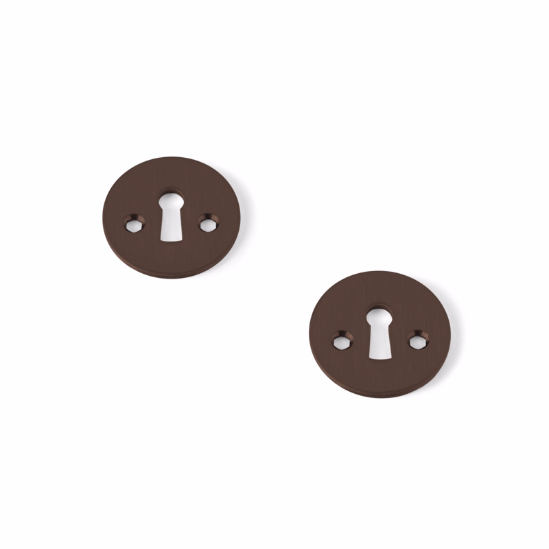 Nøgleskilte PVD Bronze (gammeldags nøglehul), Ø50mm, CC27mm