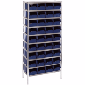 Raaco - Reol 7-1600 m/36 stk. reolkasser