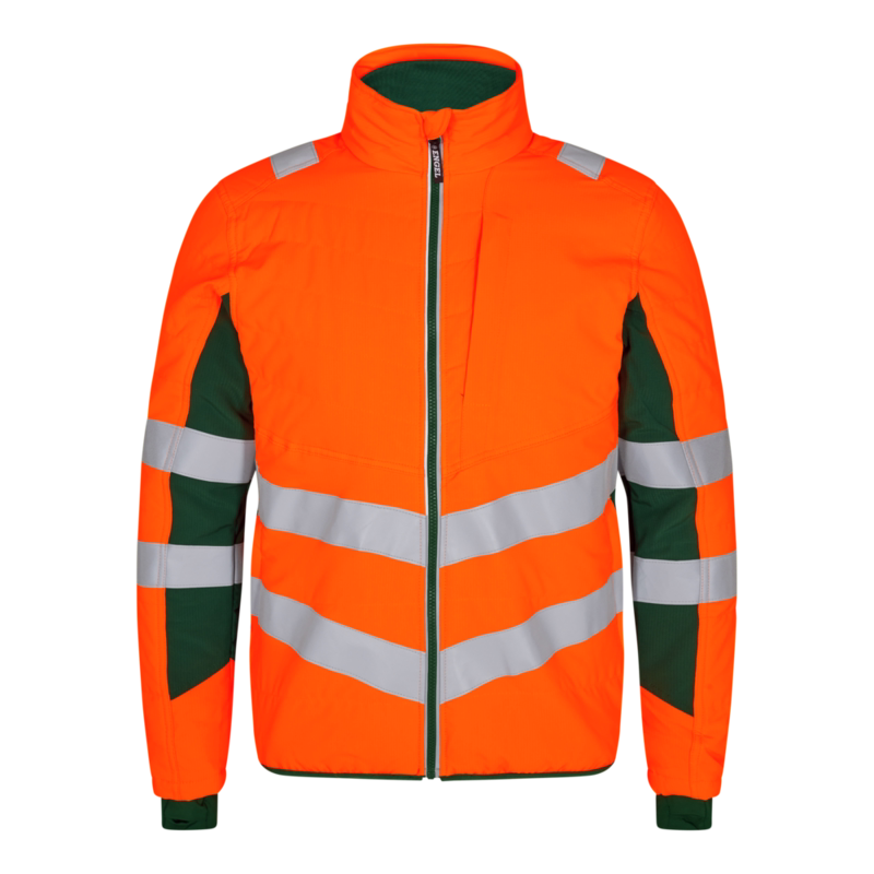 Jakke Quiltet 1159 Hi-vis Orange/grøn, str. M