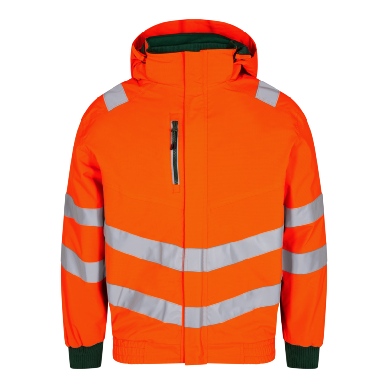 Pilotjakke 1246 Hi-vis Orange/grøn, str. 3XL