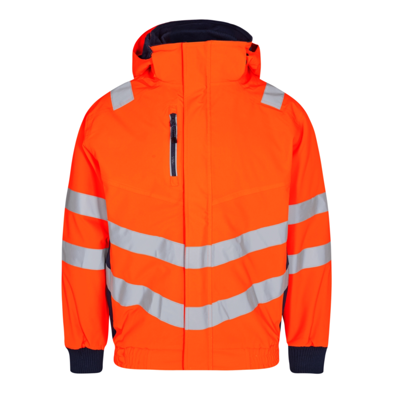 Pilotjakke 1246 Hi-vis Orange/blue ink, str. XL