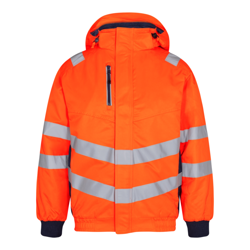 Pilotjakke 1247 Hi-vis Orange/blue ink, str. XS
