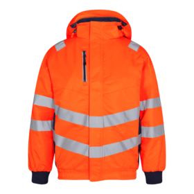 F. Engel - Pilotjakke 1247 Hi-vis Orange/blue ink