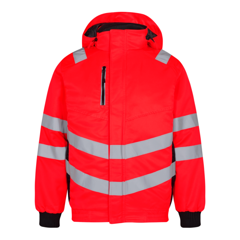 Pilotjakke 1247 Hi-vis Rød/sort, str. 2XL