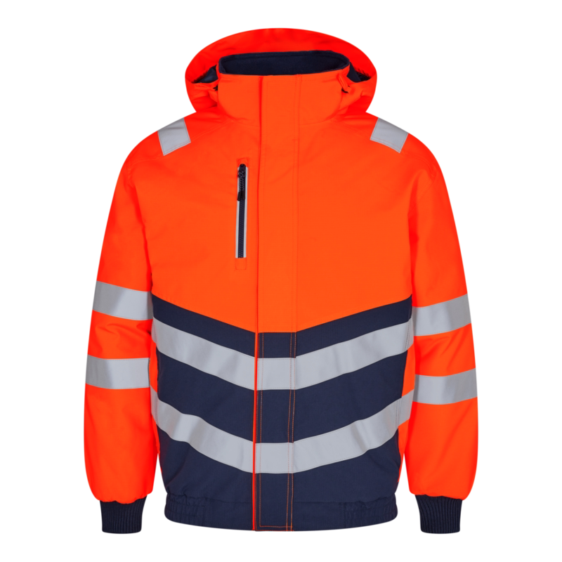 Pilotjakke 1248 Hi-vis Orange/blue ink, str. 4XL