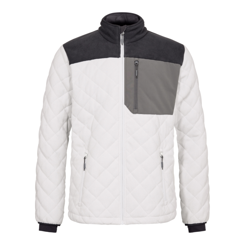 Fleecejakke Quiltet 1326 Hvid/antrazitgrå, str. 5XL