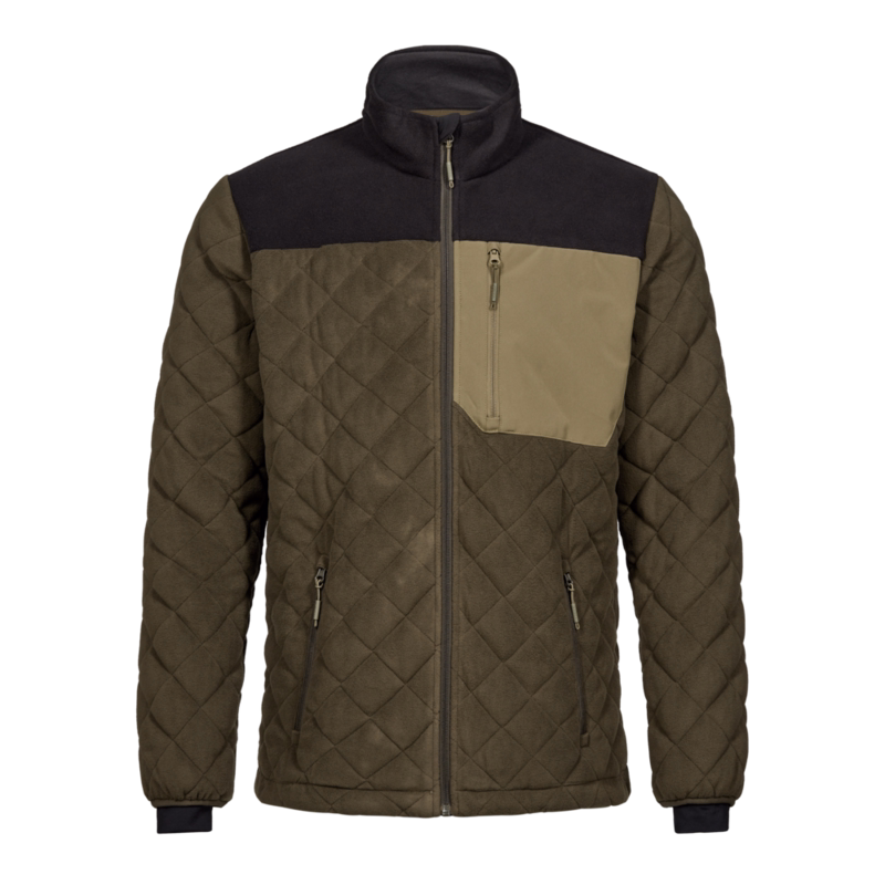 Fleecejakke Quiltet 1326 Forest green/sort, str. 3XL