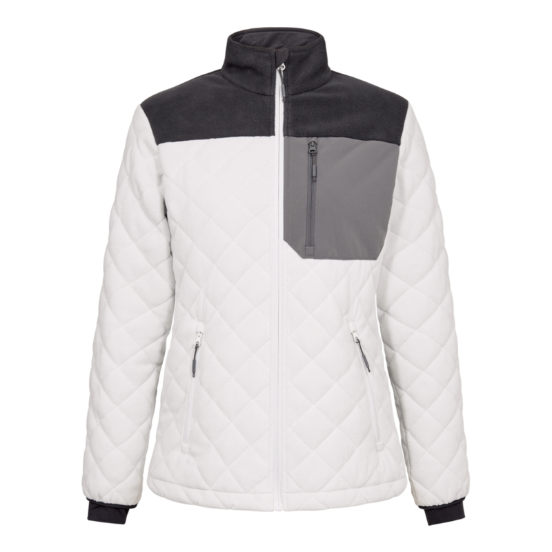 Fleecejakke Dame 1336 Hvid/antrazitgrå, str. L