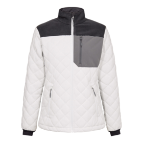 F. Engel - Fleecejakke Dame 1336 Hvid/antrazitgrå