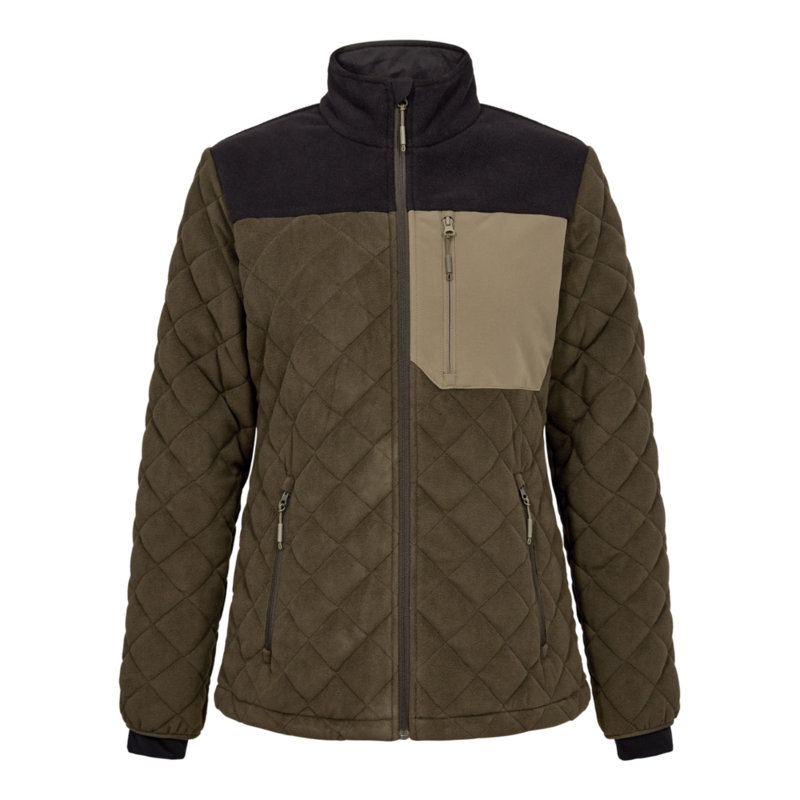 Fleecejakke Dame 1336 Forest green/sort, str. XL