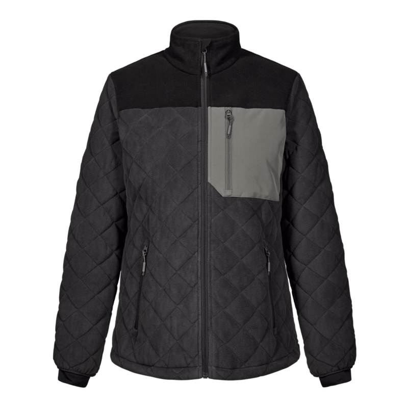 Fleecejakke Dame 1336 Antrazitgrå/sort, str. M