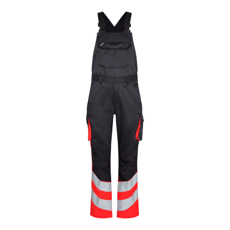 Overalls 3547 Sort/Hi-vis rød, str. 76