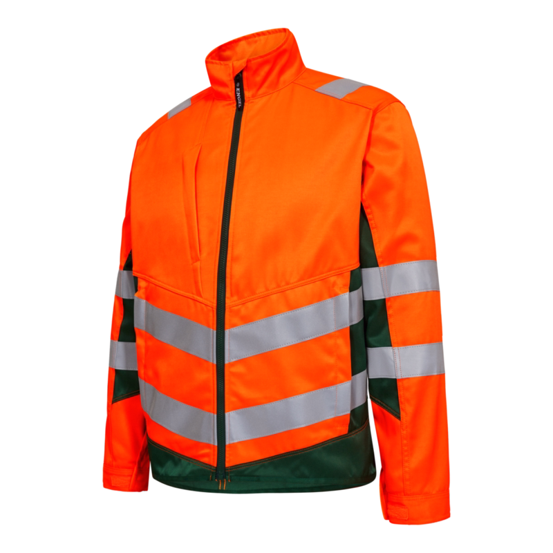 Arbejdsjakke 1545 Hi-vis Orange/grøn, str. M