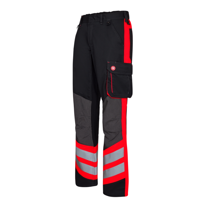 Cargobuks 2870 Sort/Hi-vis rød, str. 80