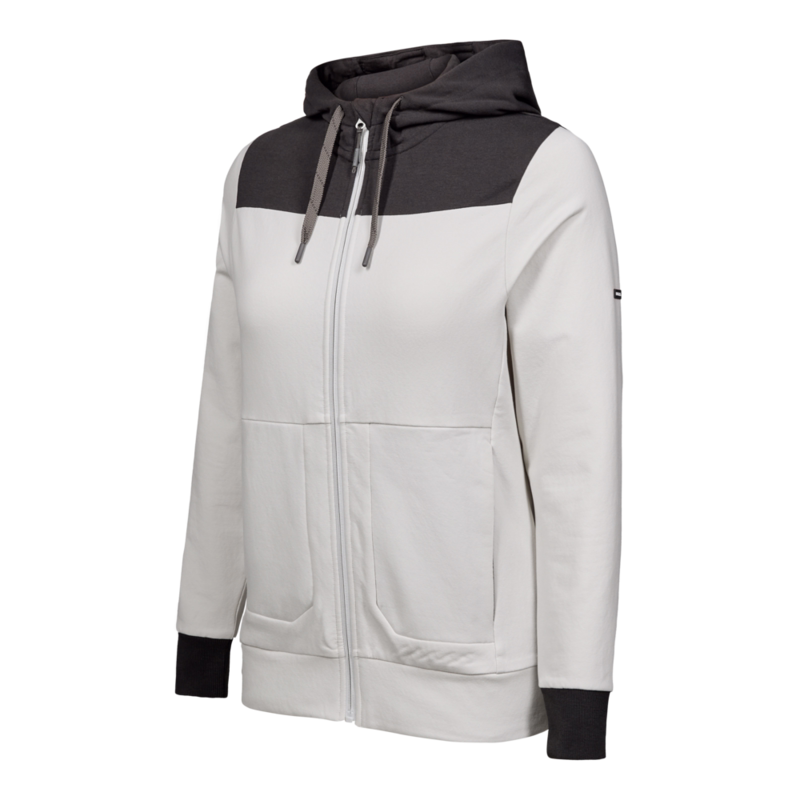 Sweat Cardigan Dame 8334 Hvid/antrazitgrå, str. S