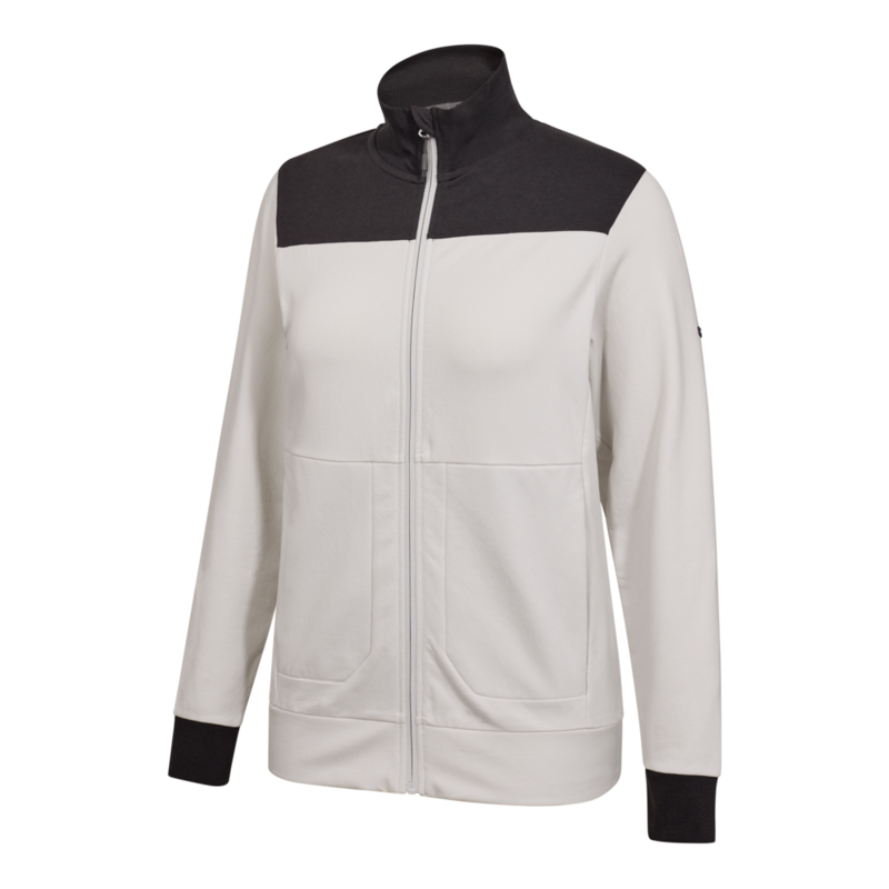 Sweat Cardigan Dame 8335 Hvid/antrazitgrå, str. M