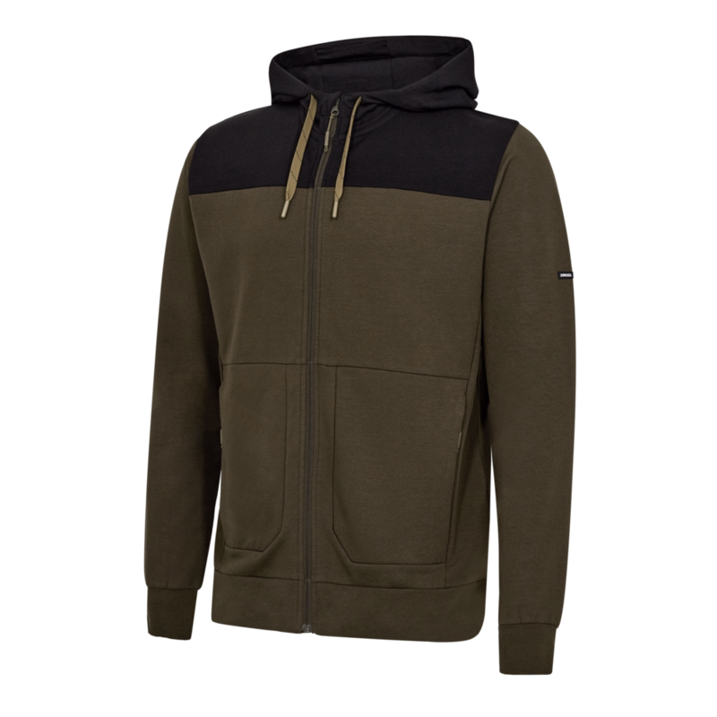 Sweat Cardigan m/hætte 8329 Forest green/sort, str. S