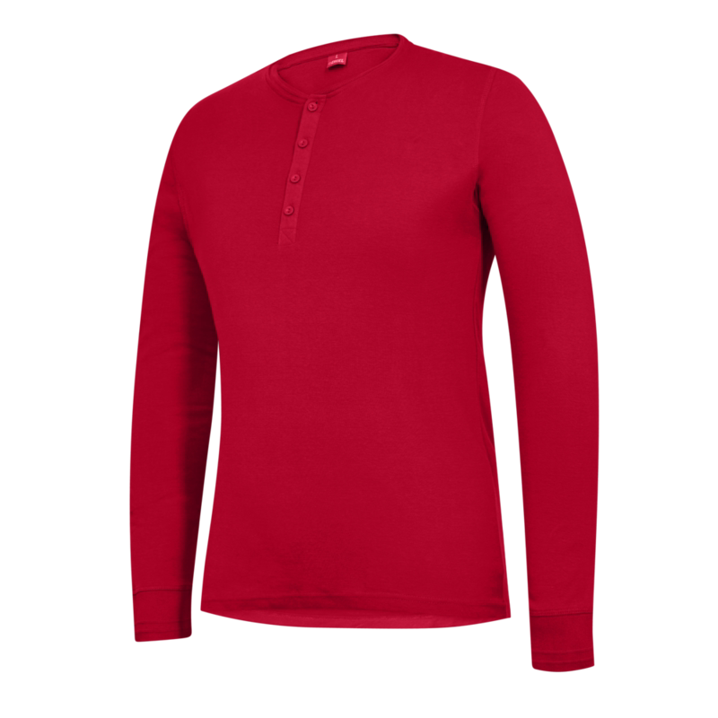 T-shirt Grandad L/Æ 9257 Tomato red, str. XS