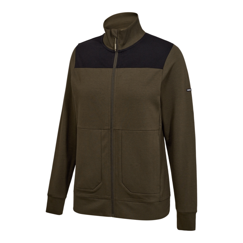 Sweat Cardigan Dame 8335 Forest green/sort, str. M