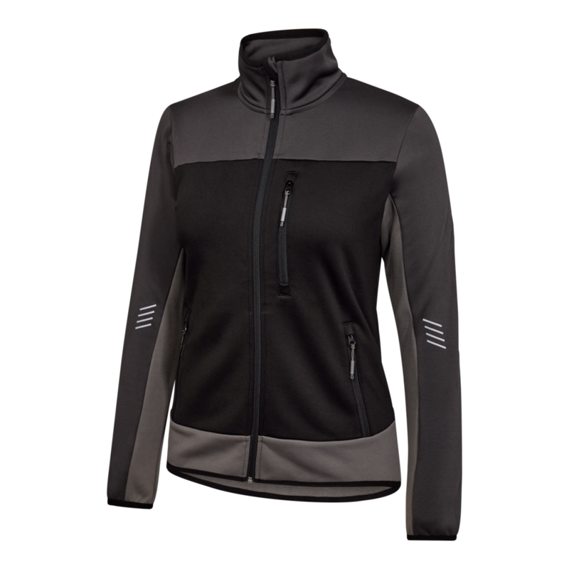 Trøje Midlayer m/lyn Dame 8336 Sort/antrazitgrå, str. 2XL