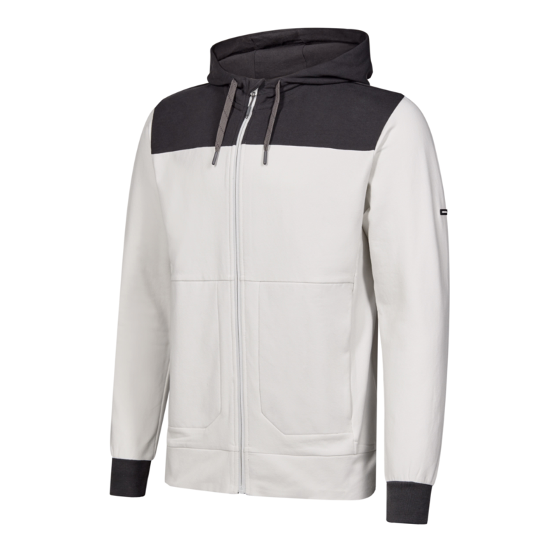 Sweat Cardigan m/hætte 8329 Hvid/antrazitgrå, str. XS