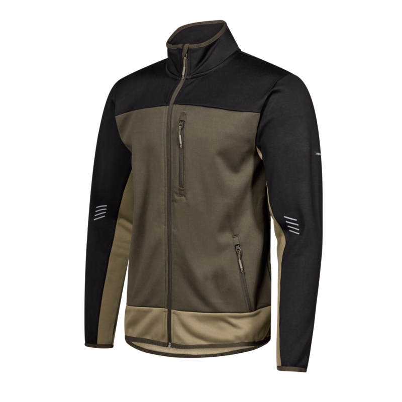 Trøje midlayer m/lyn 8327 Forest green/sort, str. M